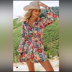 Show Me Your MuMu Carrie Belted Collared Dress Dusty Meadows - M